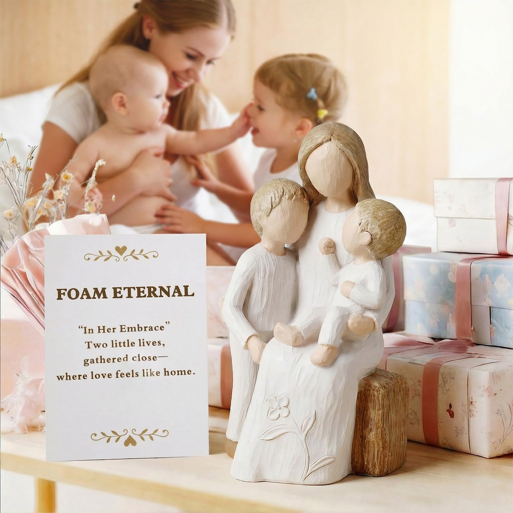 Foam Eternal hand-painted resin sculpture—crafted detail for lasting gift appeal
