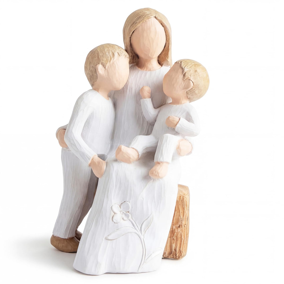 Foam Eternal mother and two children sculpture—timeless keepsake for Mother’s Day