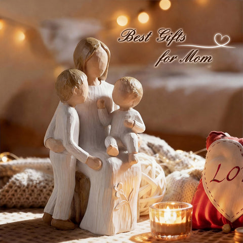 Foam Eternal sculpture displayed on mantel—adds warm family vibe