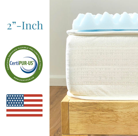Foam Global 2in hospital-size topper detail for standard beds.