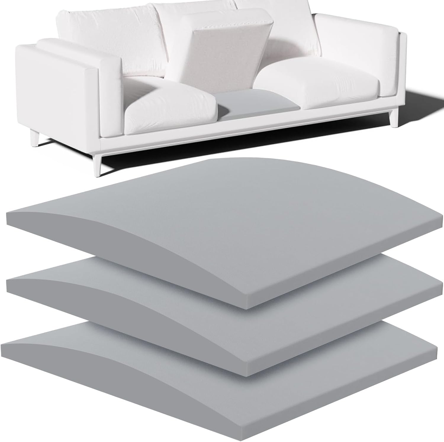 Foamagic couch cushion support under-cushion lift improves seat height and firmness.