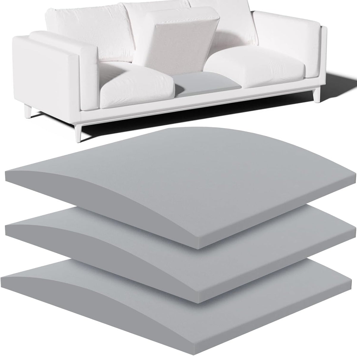 Foamagic couch cushion support under-cushion lift improves seat height and firmness.