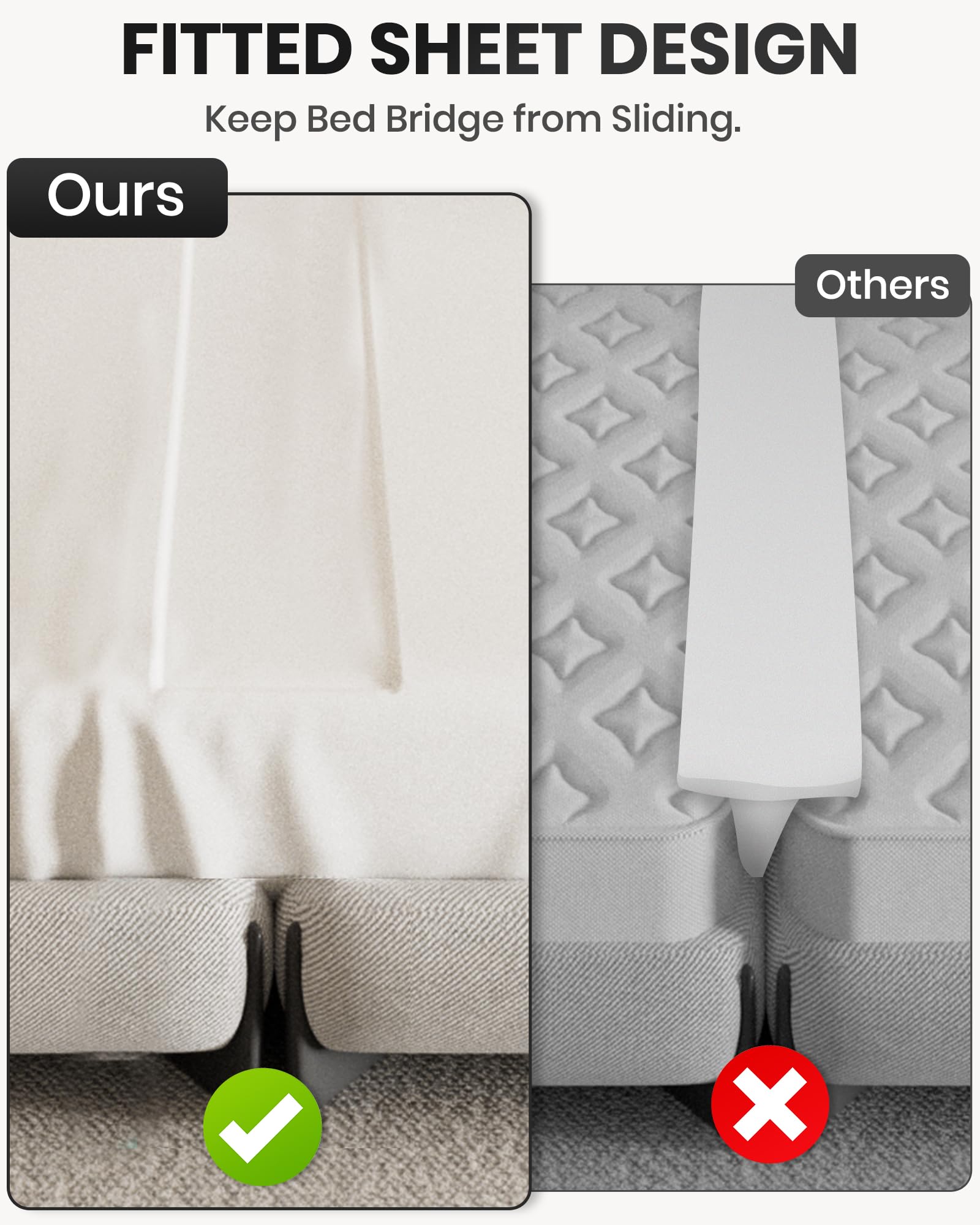 Foamagic machine-washable cover keeps the sleeping surface clean.