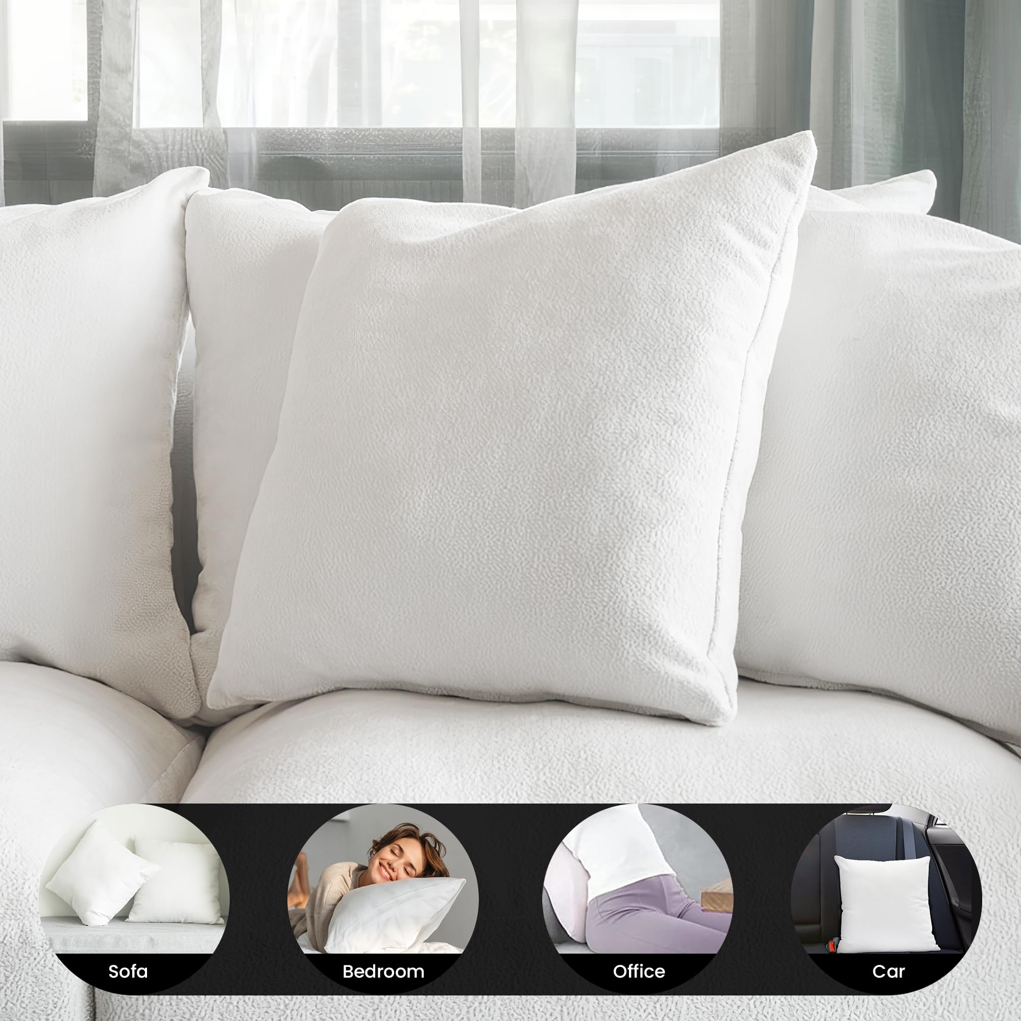Foamily four-pack pillow inserts provide fuller decor with smart storage.