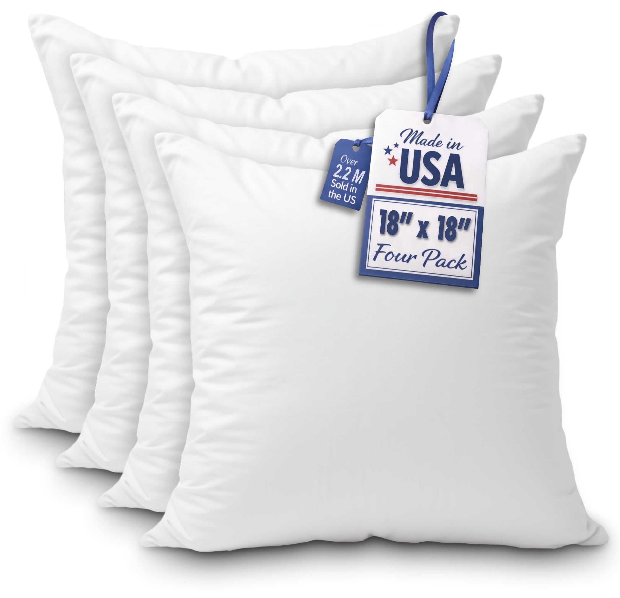 Foamily throw pillow insert 18x18 set4 plush, for fuller decorative pillows.