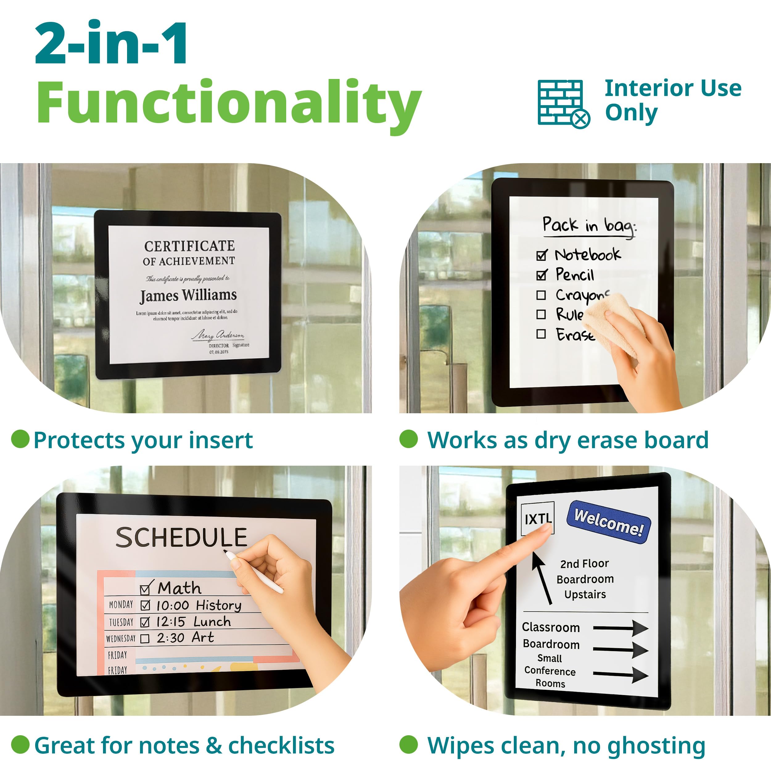 Fodeez office door sign holder for hours or reminders