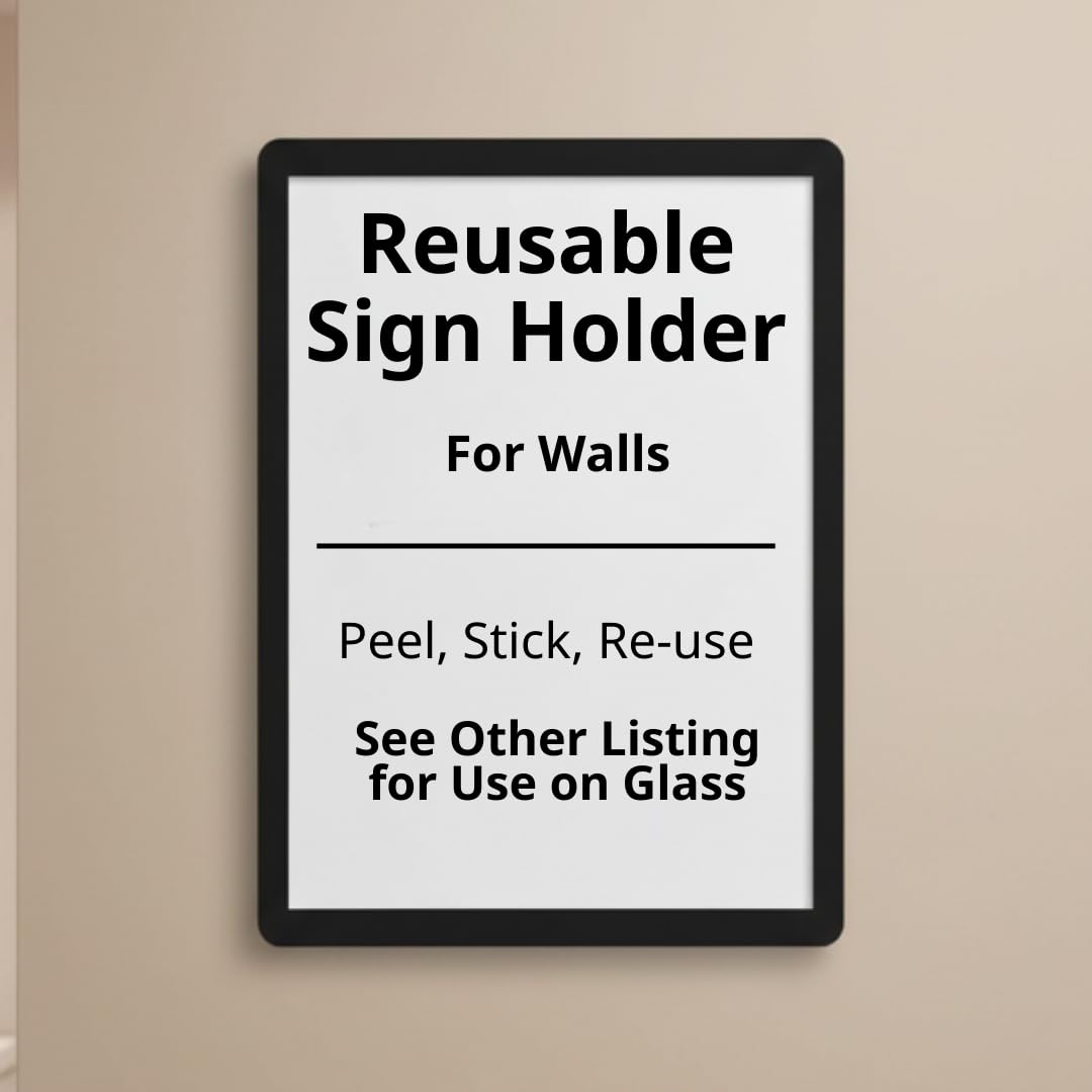 Fodeez wall sign holder showcasing a 8.5x11 notice