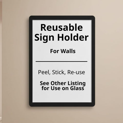 Fodeez wall sign holder showcasing a 8.5x11 notice