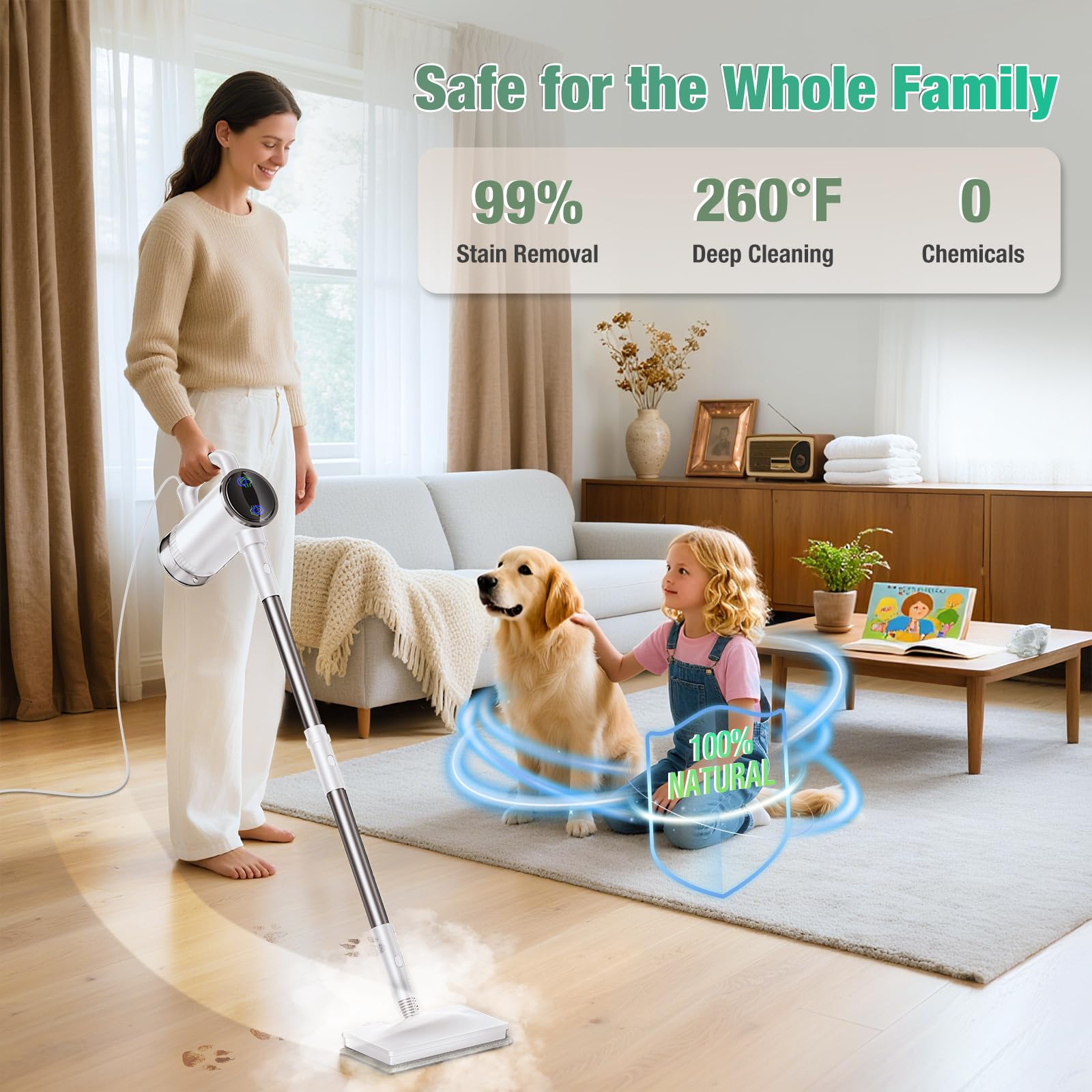 FODFINU 11in1 steam mop handheld usage shows portable cleaning power.