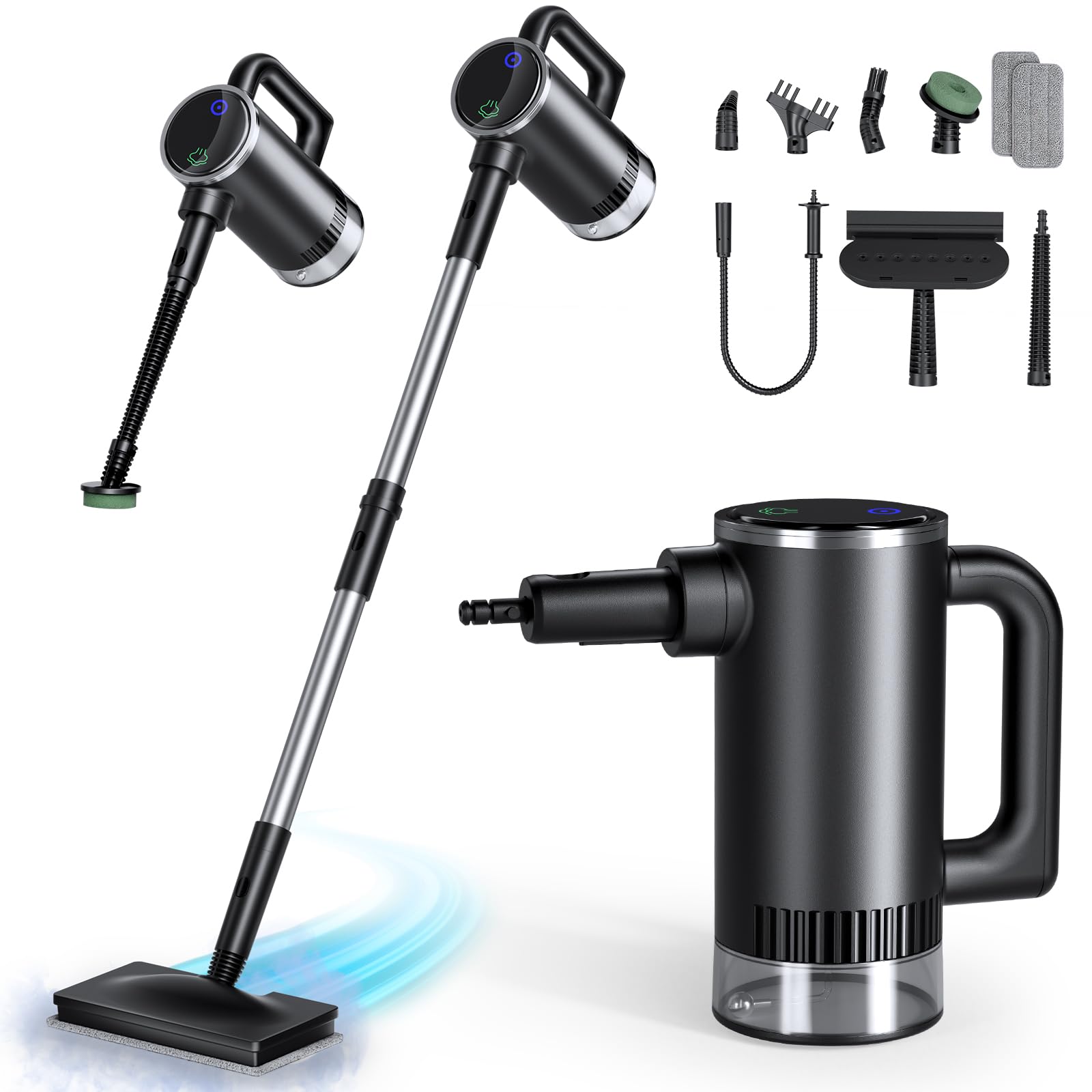 FODFINU 11-in-1 steam mop on floor for efficient high-temperature cleaning