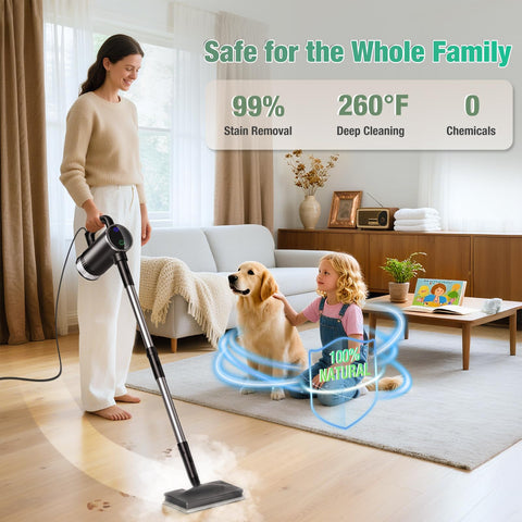 FODFINU detachable handheld steam cleaner for versatile home cleaning