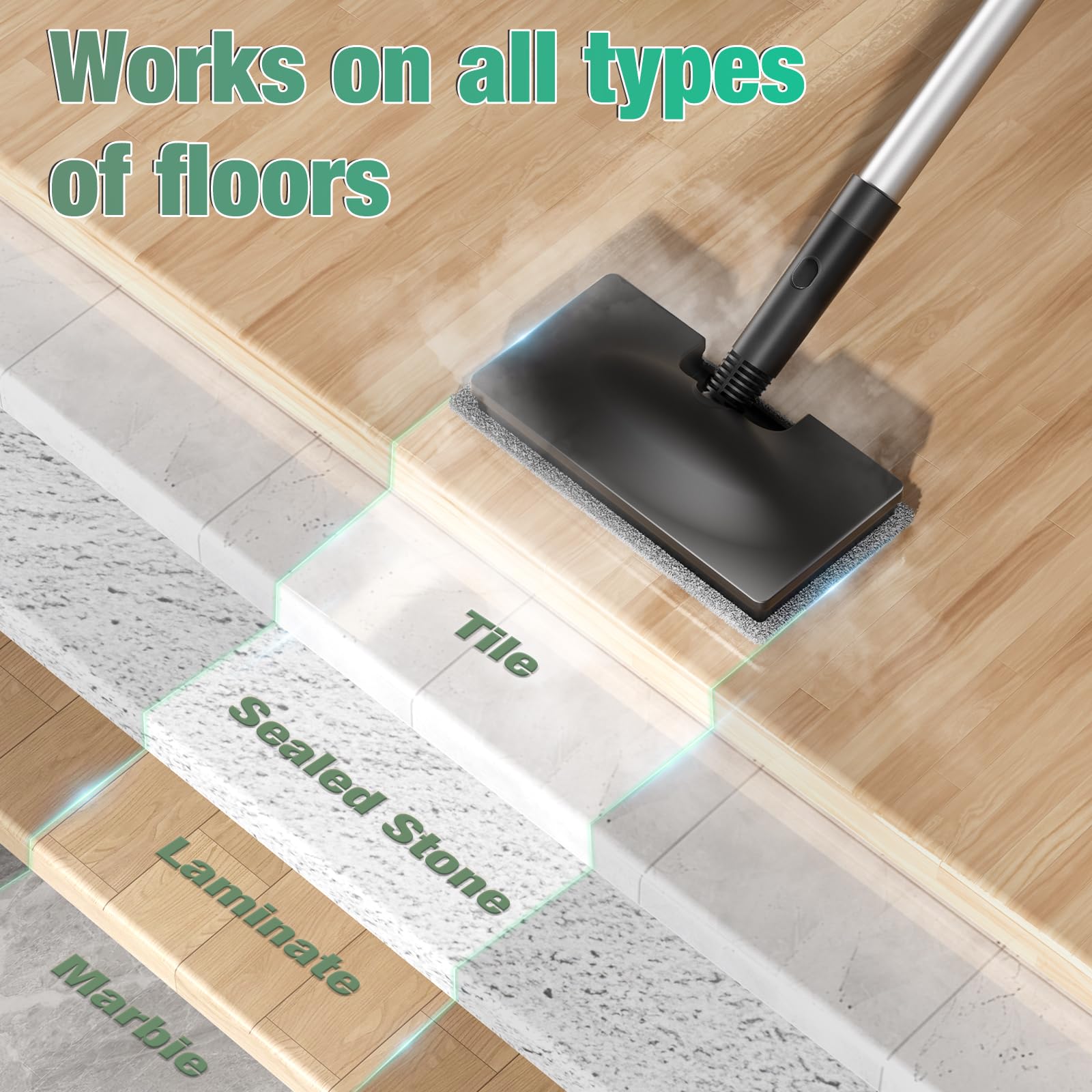 FODFINU steam at 260°F for powerful, chemical-free cleaning