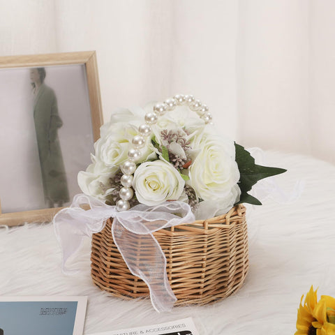 Fofetbfo brown handwoven wicker flower basket adds timeless ceremony charm
