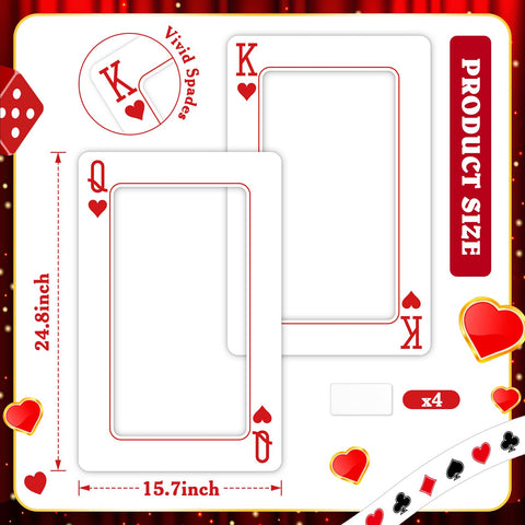 Foilswirl giant playing card frame K heart ideal for poker night group photos.