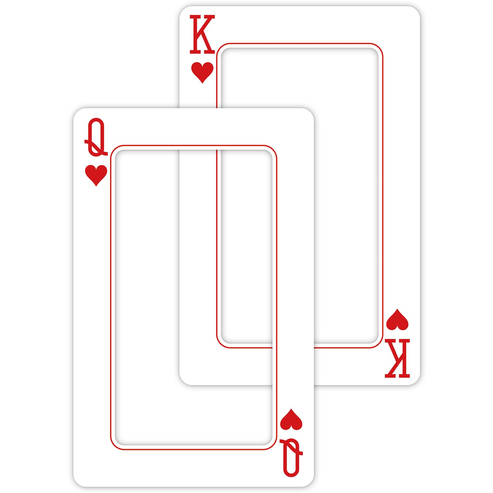 Foilswirl giant playing card frame Q heart for Las Vegas photo booth moments.