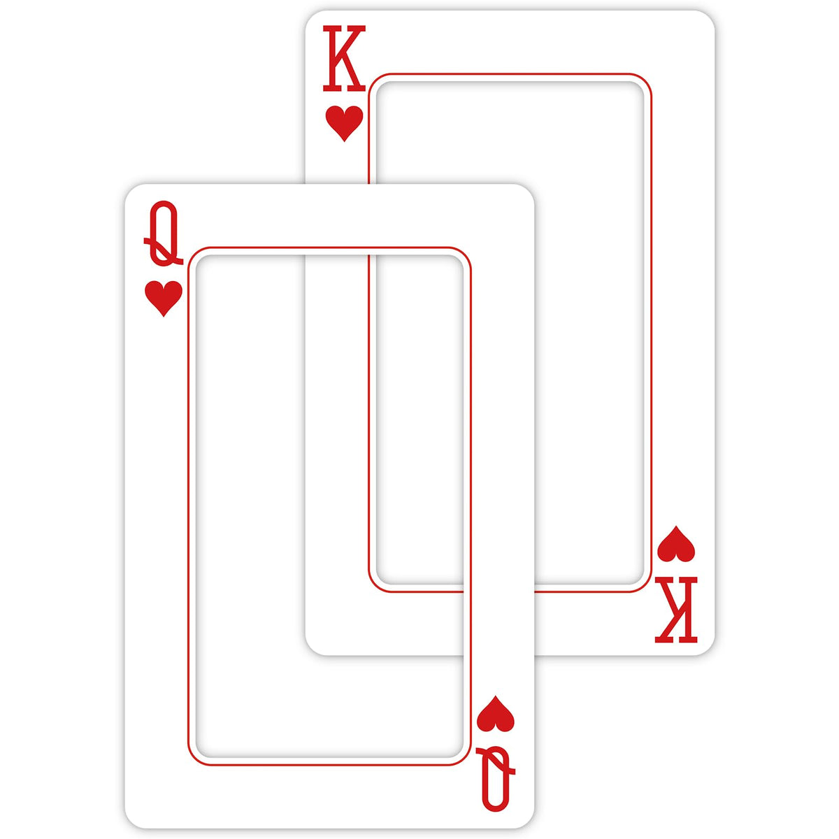 Foilswirl giant playing card frame Q heart for Las Vegas photo booth moments.