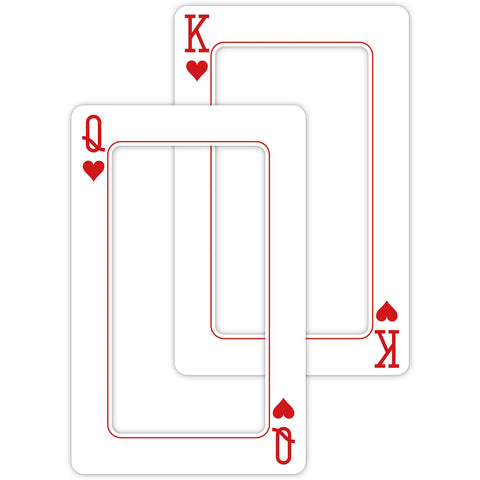 Foilswirl giant playing card frame Q heart for Las Vegas photo booth moments.