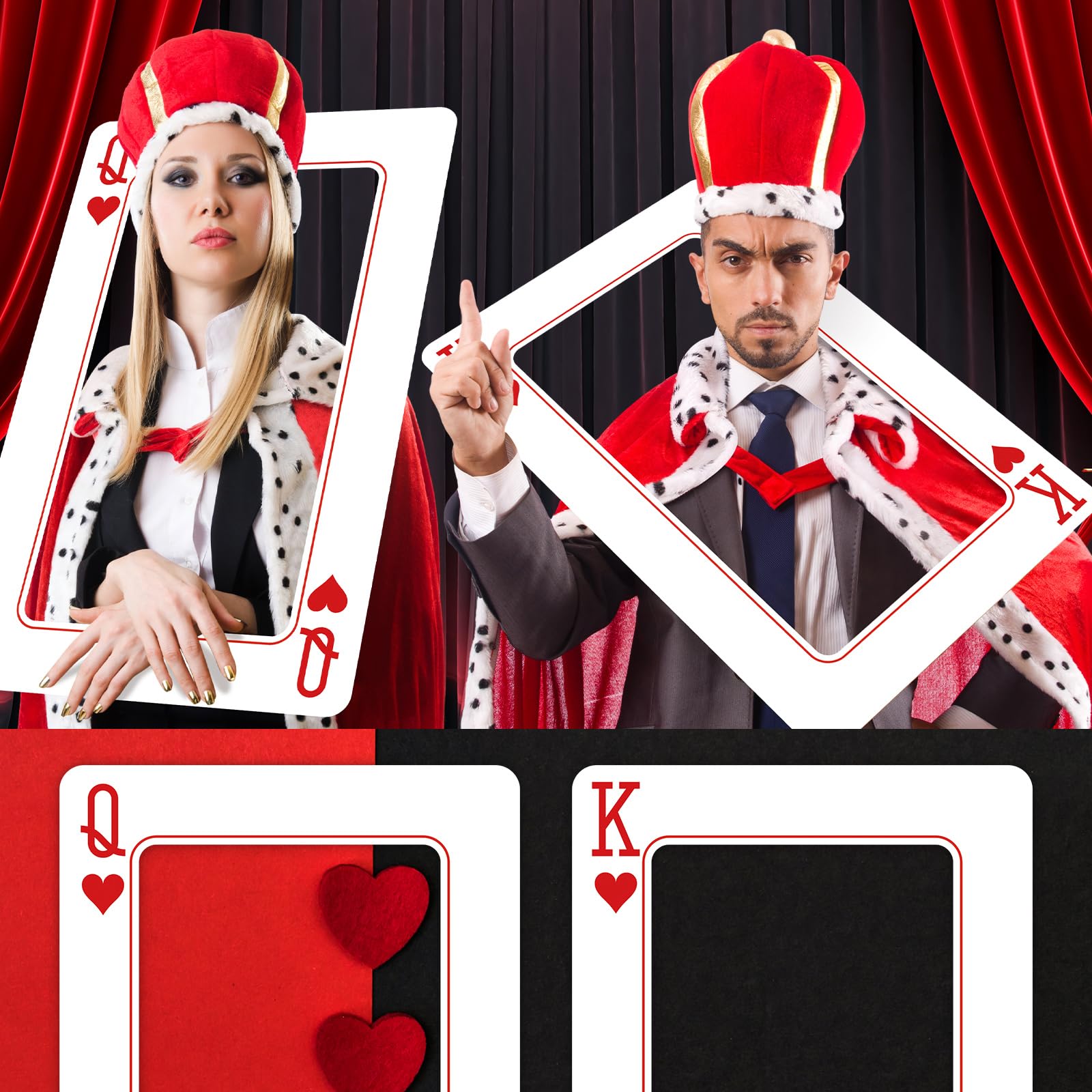 Foilswirl photo prop giant card frame enhances casino decor at events.