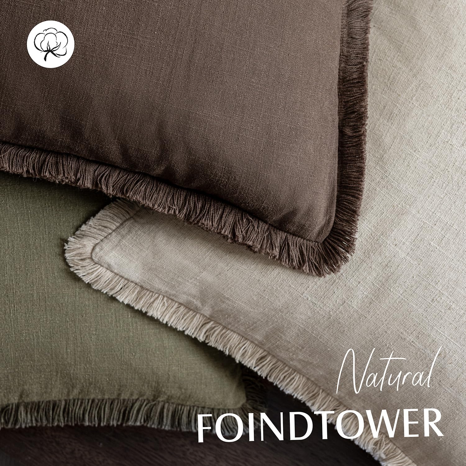 Foindtower 22x22 reddish brown pillow cover fits standard inserts with versatile styling