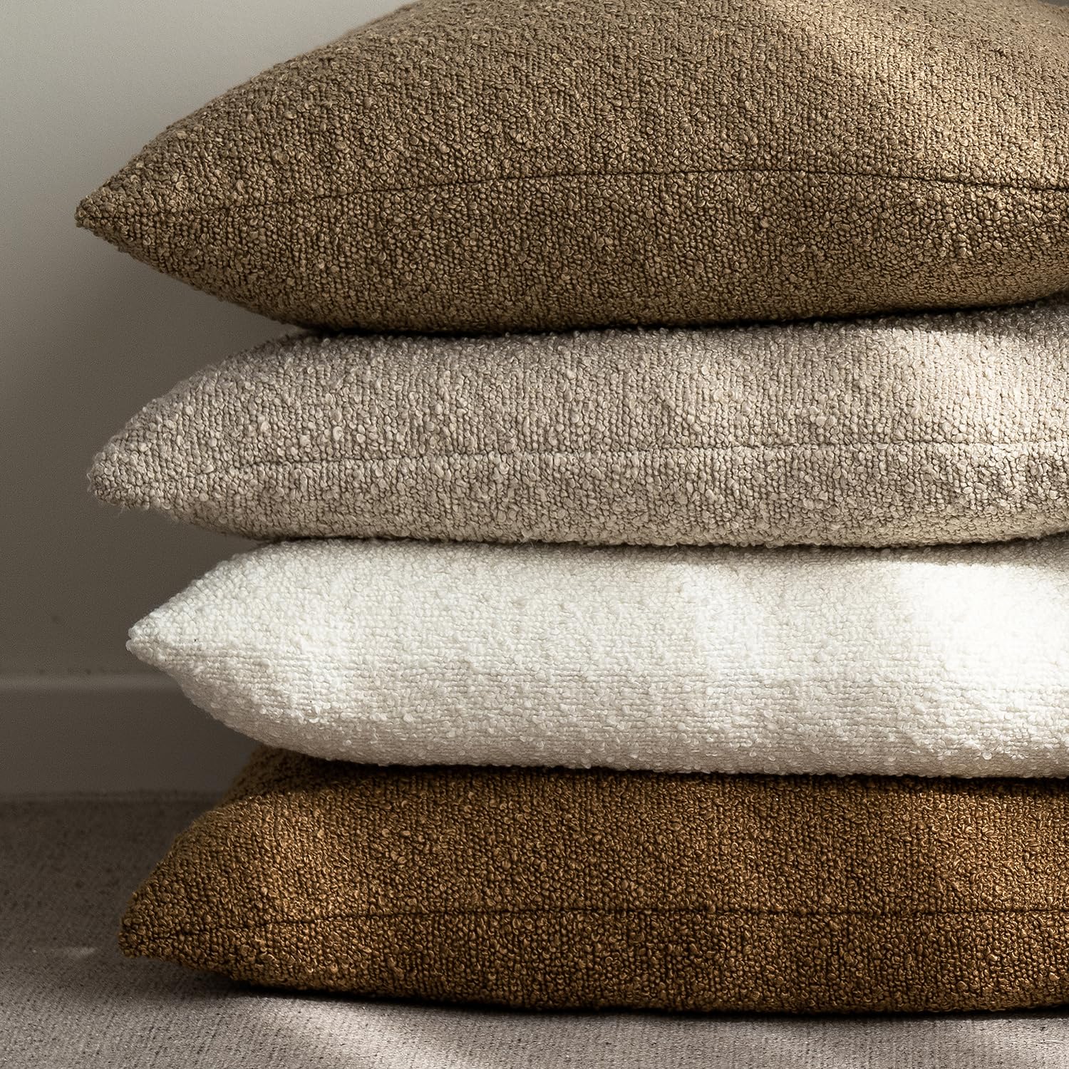 Foindtower Durable polyester boucle cover resists wear while staying soft.