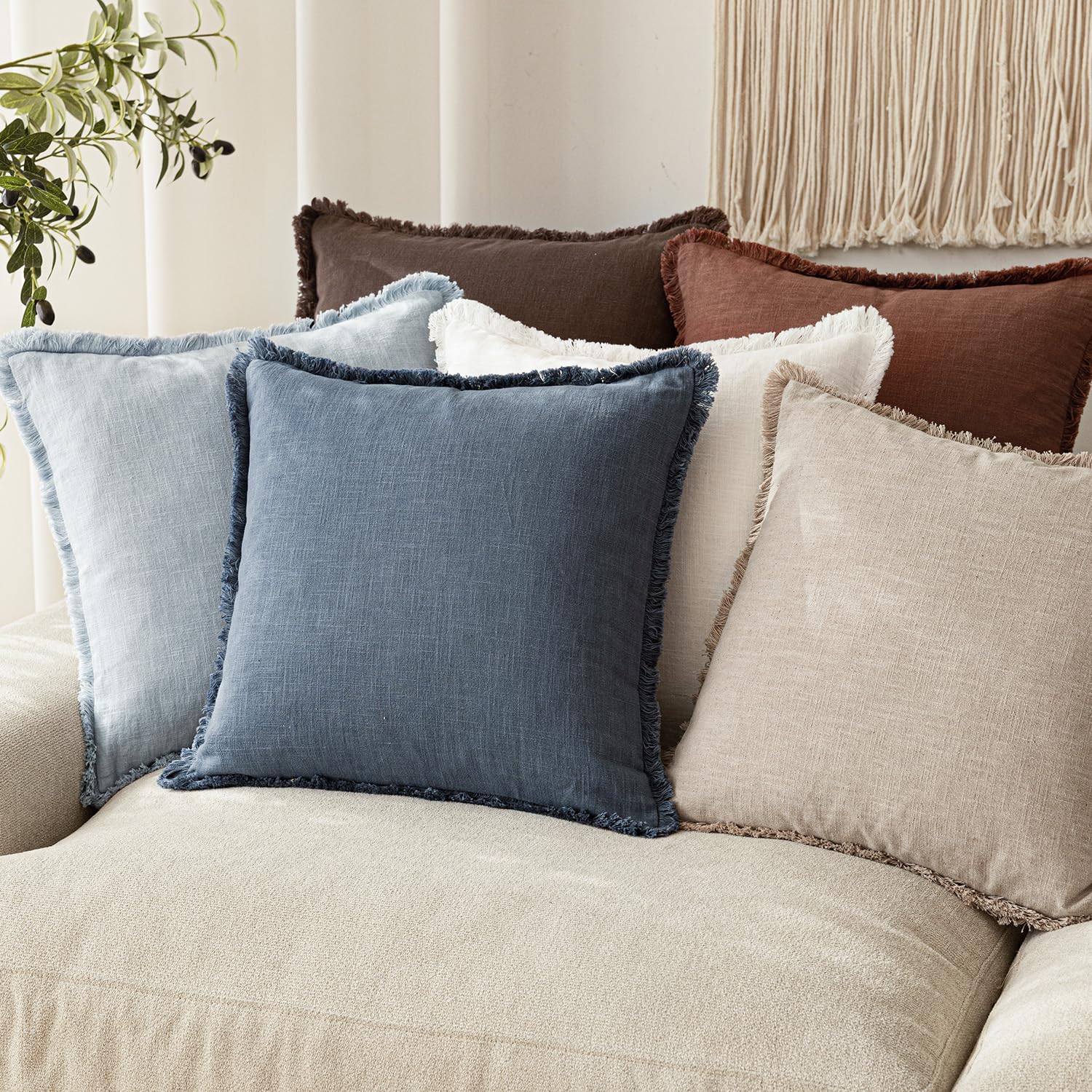 Foindtower blue pillow covers suitable for indoor and outdoor spaces
