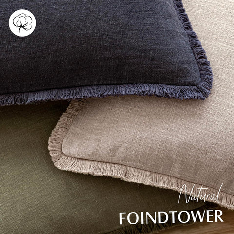 Foindtower fringe edges elevate living room cushions with versatile style.
