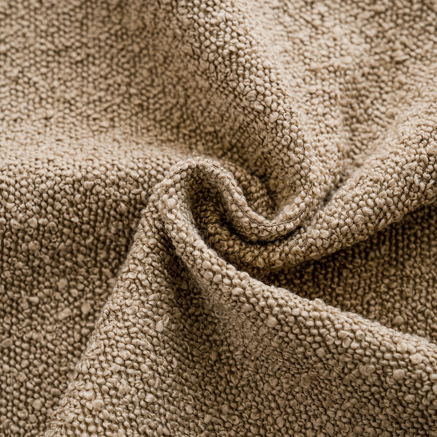 Foindtower Boucle pillow cover fabric texture close-up highlights soft touch for lounges.