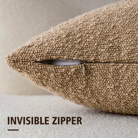 Foindtower Boucle pillow cover sofa decor close-up demonstrates versatile 20x20 styling.