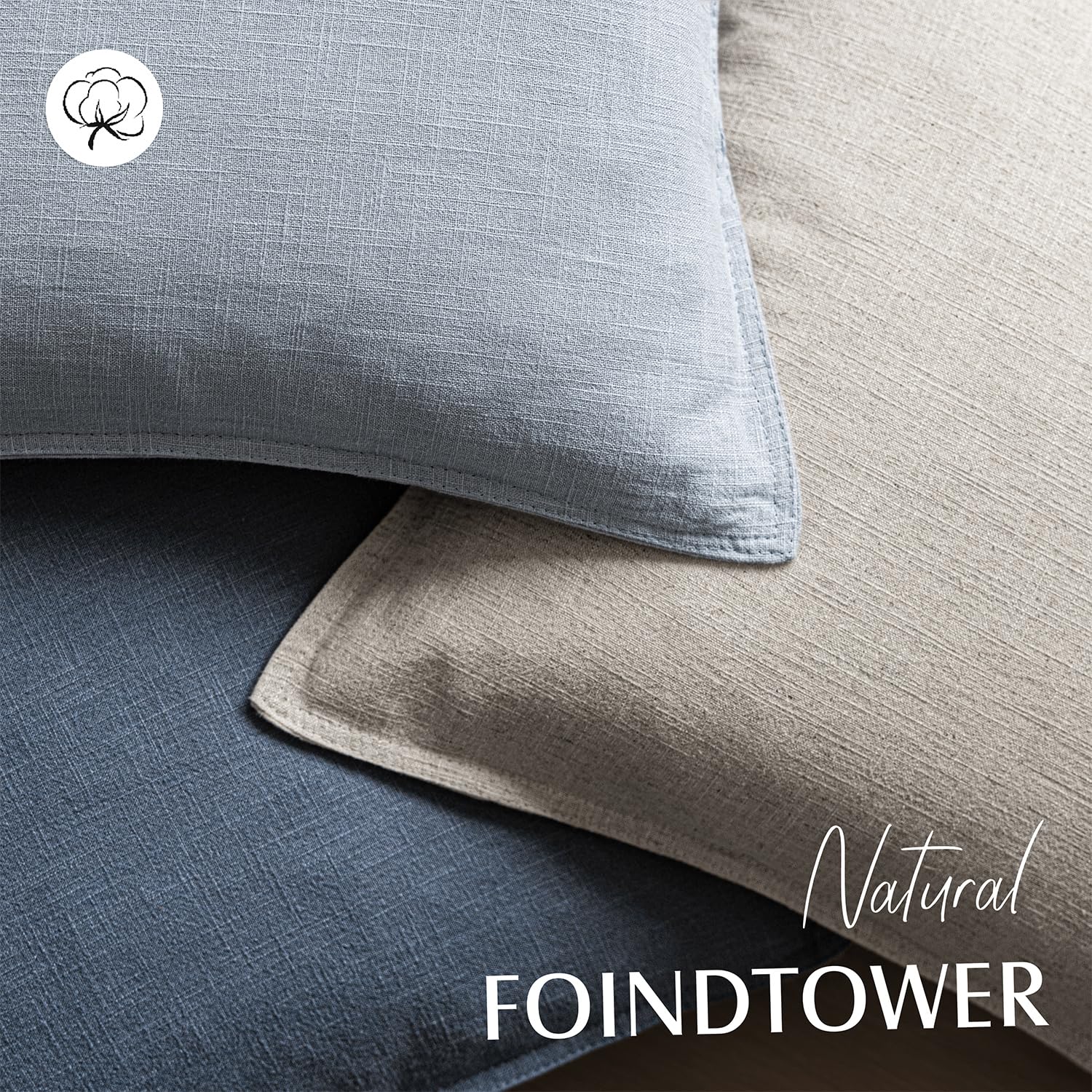 Foindtower closeup of ramie-weave fabric and durable stitching