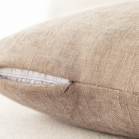 Foindtower cream camel pillow cover adds versatile, neutral decor to any room.