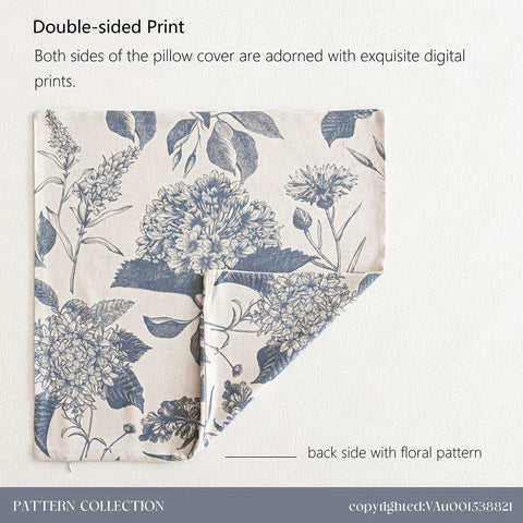 Foindtower blue pillow cover elevates seasonal décor from spring to autumn.