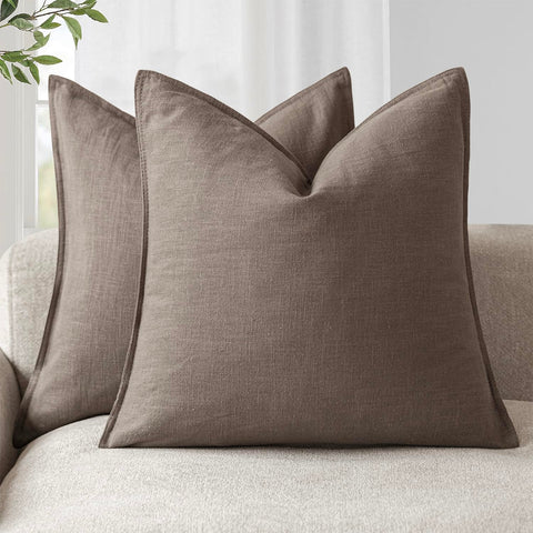 Foindtower flange linen pillow cover 20x20 showing soft texture for cozy spaces.