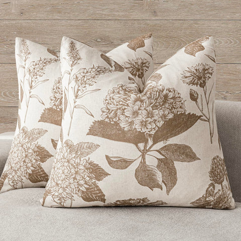 Foindtower double-sided floral pillow cover, vintage print for versatile decor.