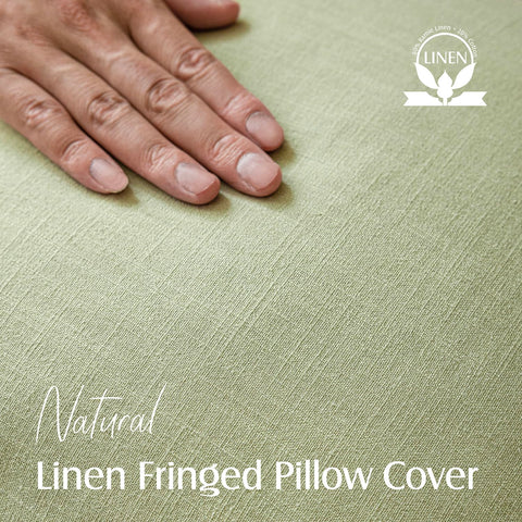 Foindtower fringe-edge pillow cover with tassels creates casual living room flair.