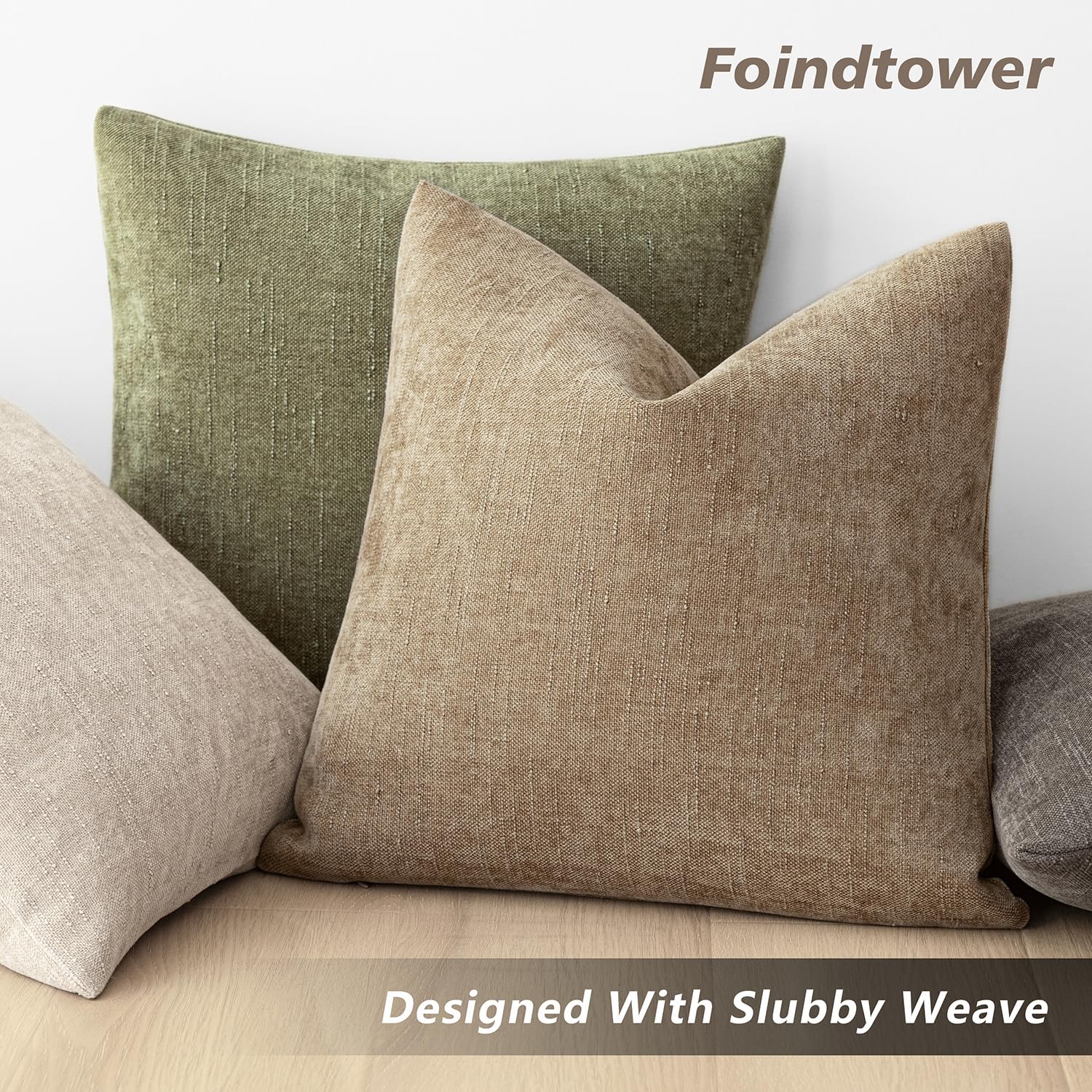 Foindtower hidden zipper pillow cover for quick insert changes.