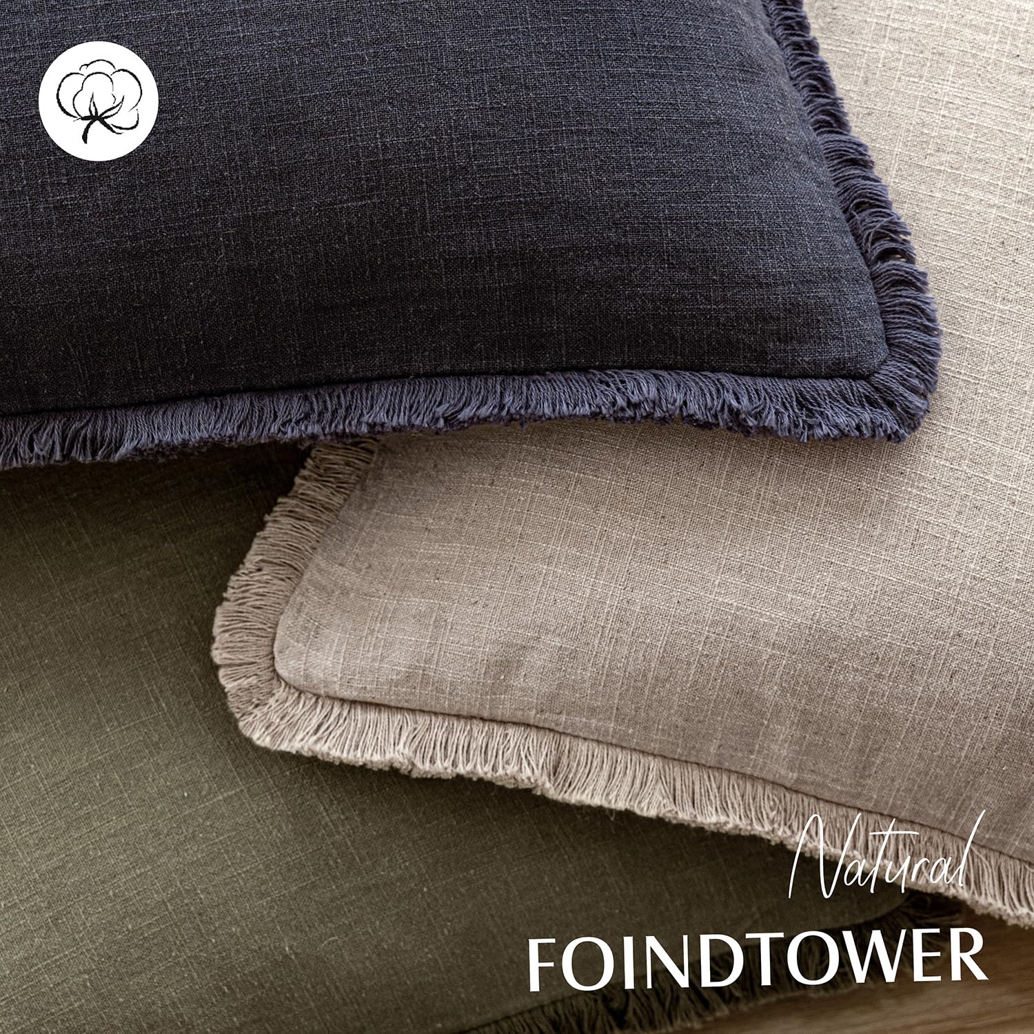 Foindtower indoor-outdoor fringe pillow cover suits living room and patio.