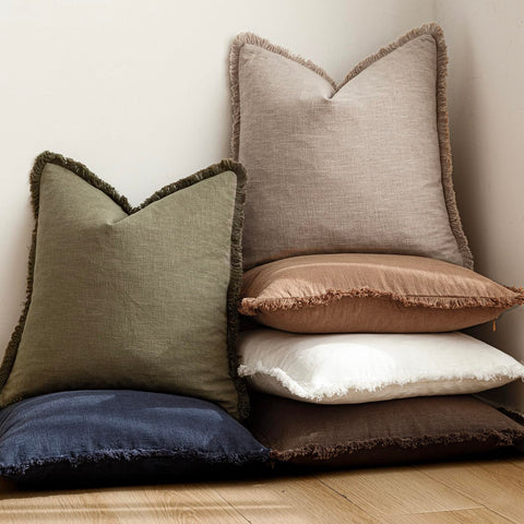 Foindtower natural fabric complements neutral palettes for easy decorating.