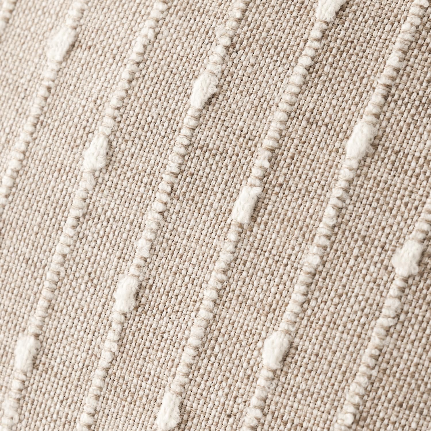Foindtower 18x18 pillow cover in natural beige adds soft luxury to sofas.
