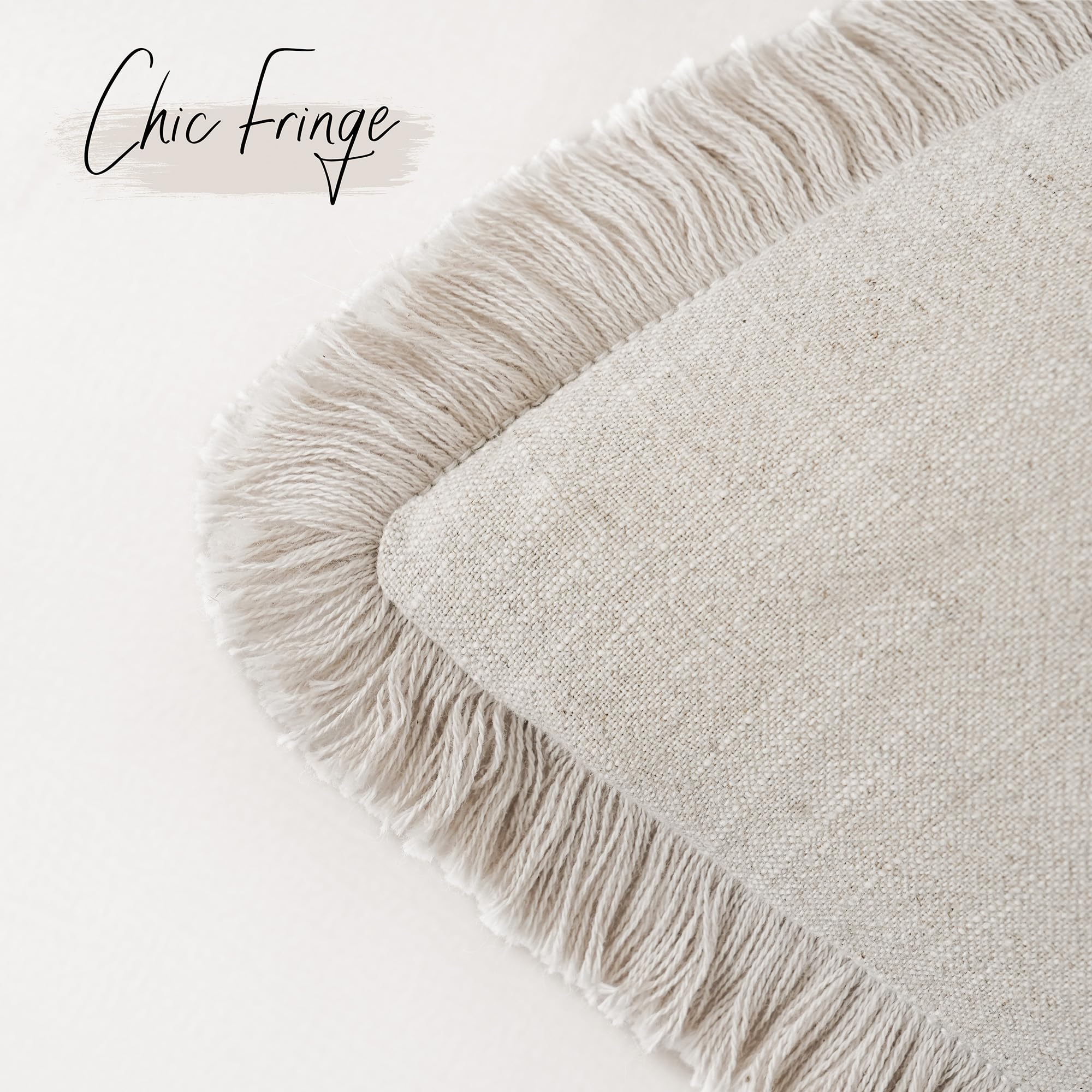 Foindtower linen cushion cover on sofa shows durable all season decor.