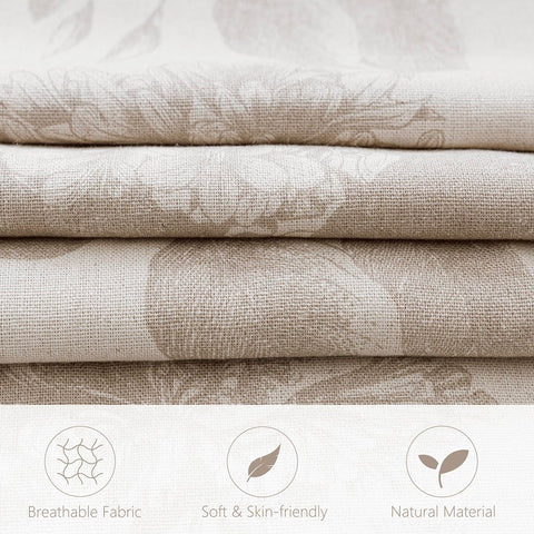 Foindtower linen floral pillow cover back design complements the room with timeless elegance