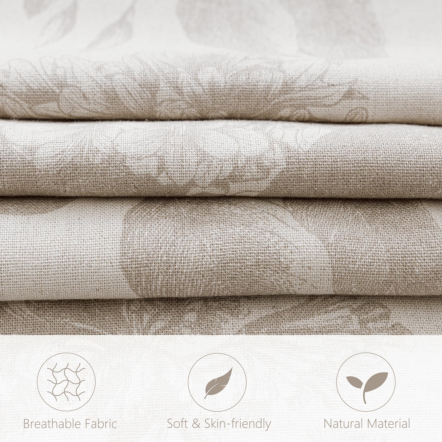 Foindtower linen floral vintage pillow cover, back design for versatile decor.