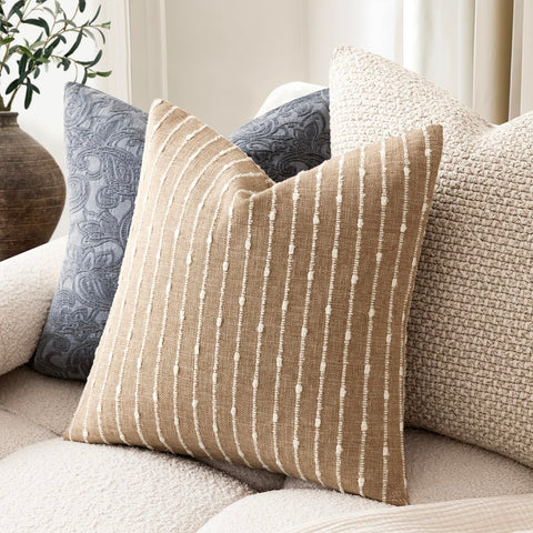 Foindtower pack of 2 pillow covers in 20x20 inches fits standard inserts.