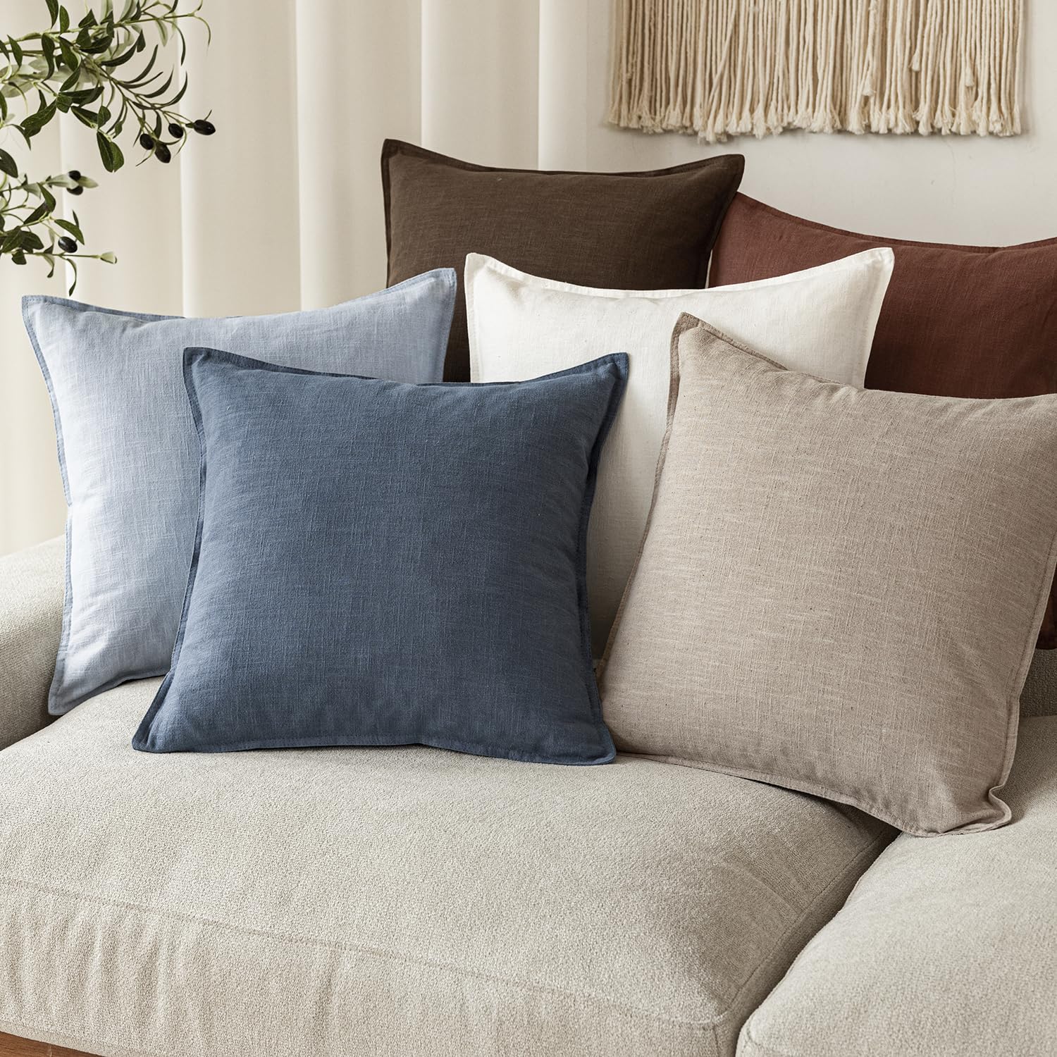 Foindtower pack of 2 pillow covers in sky blue