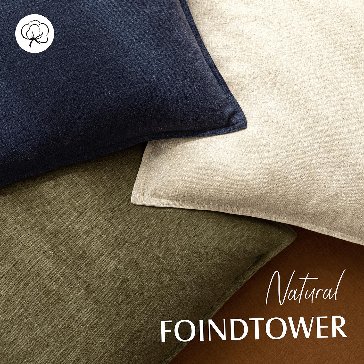 Foindtower pack2 pillow covers natural beige for versatile style