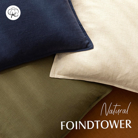 Foindtower pack2 pillow covers natural beige for versatile style