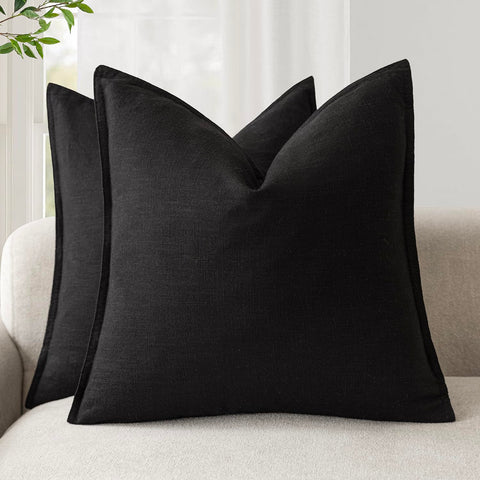 Foindtower black 26x26 pillow cover showcases clean lines for versatile living spaces.