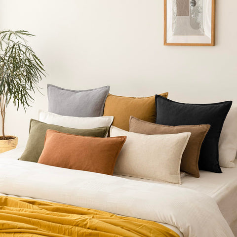 Foindtower pillow cover care guidance shows simple hand wash and gentle machine wash.