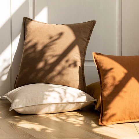 Foindtower pillow cover with durable stitching protects against wear.