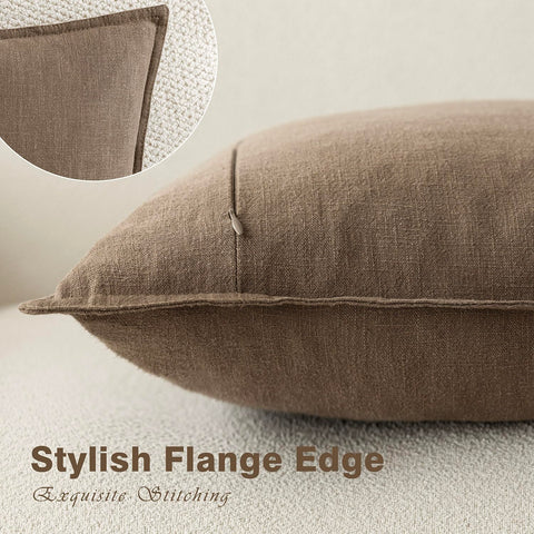 Foindtower natural ramie cotton fabric pillow cover feels soft.