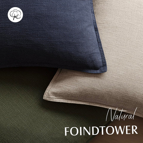 Foindtower pillow cover on sofa enhances living room aesthetics.